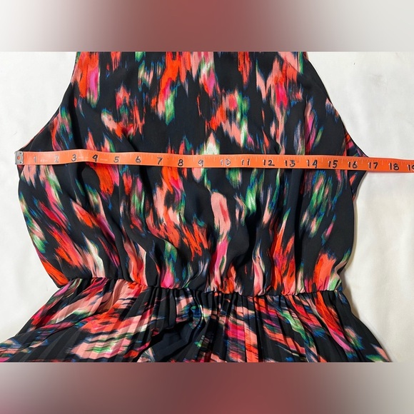 CALVIN KLEIN Navy abstract print sleeveless round neck dress size 8. - Picture 11 of 12